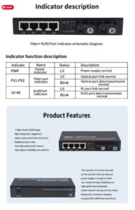 100Mb Ethernet 4Ch Switch 2 Fiber Port